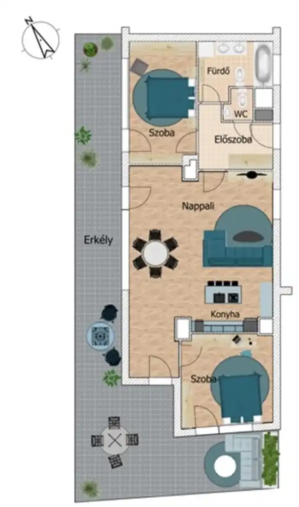 Eladó új építésű téglalakás, Budapest, XIII. kerület 3 szoba 80 m² 149.52 M Ft